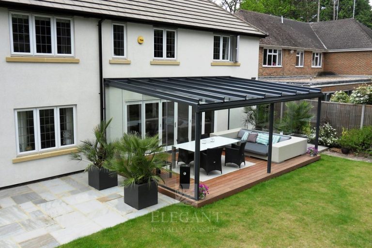 Glass Veranda In Hampshire With Fixed Glass Sides Elegant